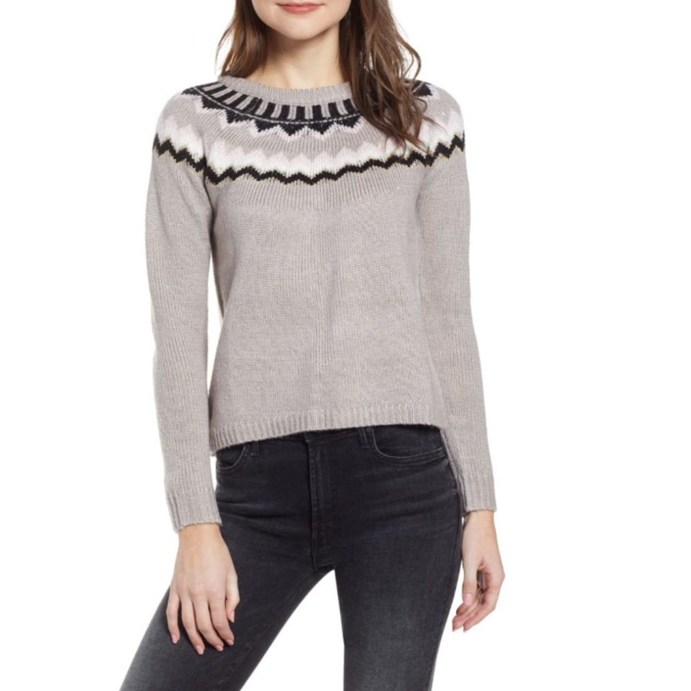 Love By Design Grey Fair Isle Sweater Size Small